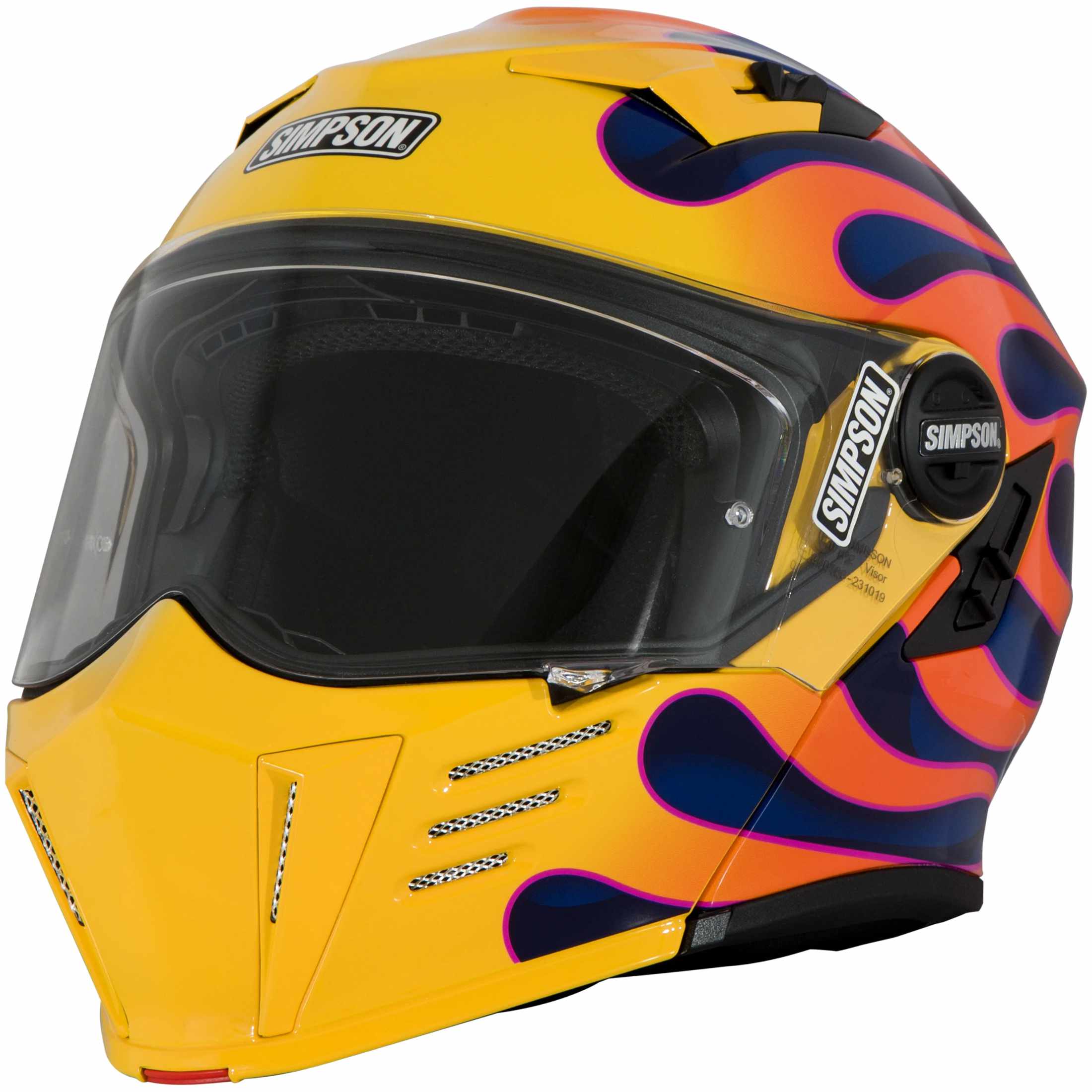 Simpson Mod Bandit Wildfire Yellow Adult Street Helmets